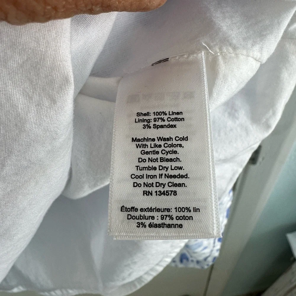 Vineyard Vines painted blue and white rattan print dress size 16 EUC msrp $98 - Picture 7 of 11